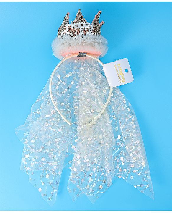 Babyhug Hair Bands With Tiara - Pink