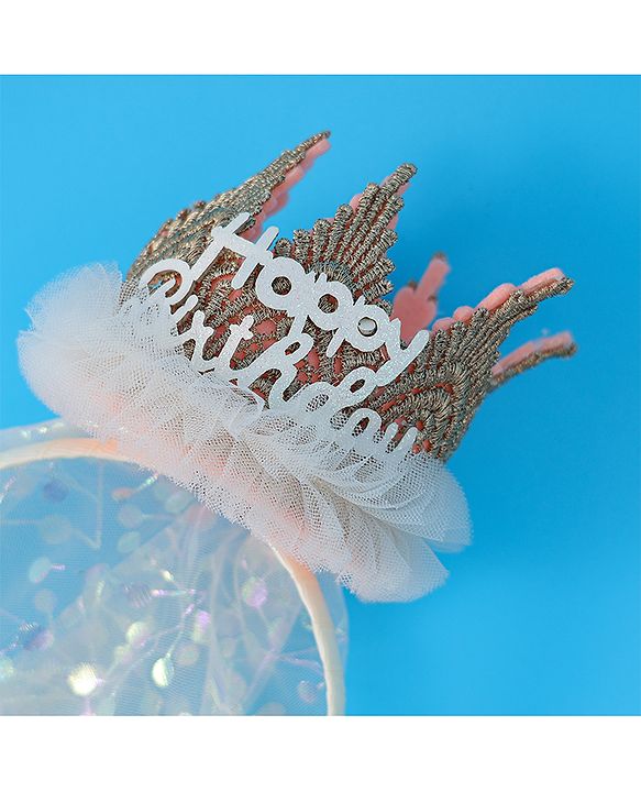 Babyhug Hair Bands With Tiara - Pink