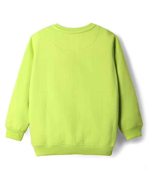 Pine Kids Cotton Knit Full Sleeves Sweatshirt With Text Print - Light Green