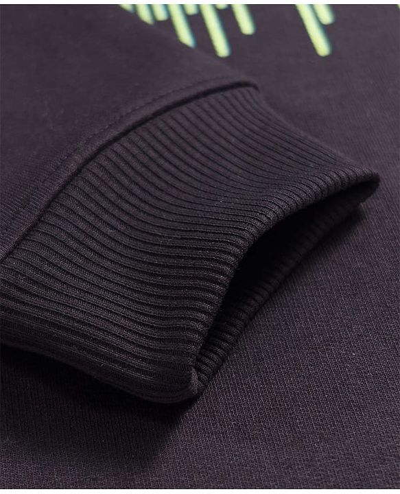 Pine Kids Knit Full Sleeves Sweatshirt With Gamer Print - Black