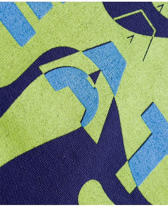 Pine Kids Knit Full Sleeves Sweatshirt With Creative Print - Navy Blue