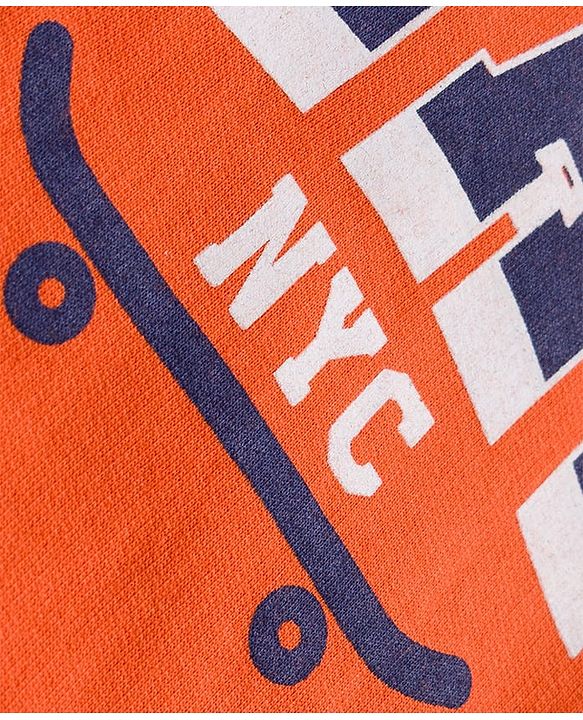 Pine Kids Knit Full Sleeves Sweatshirt With Skateboarding Print - Rust Orange