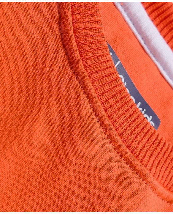 Pine Kids Knit Full Sleeves Sweatshirt With Skateboarding Print - Rust Orange