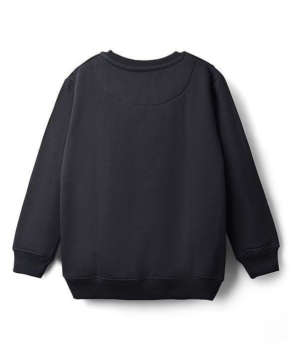 Pine Kids Cotton Knit Full Sleeves Sweatshirt With Text Print - Black