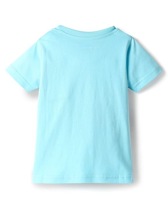 Babyhug Cotton Knit Half Sleeves Shorts Night Suit with Dino Print - Blue