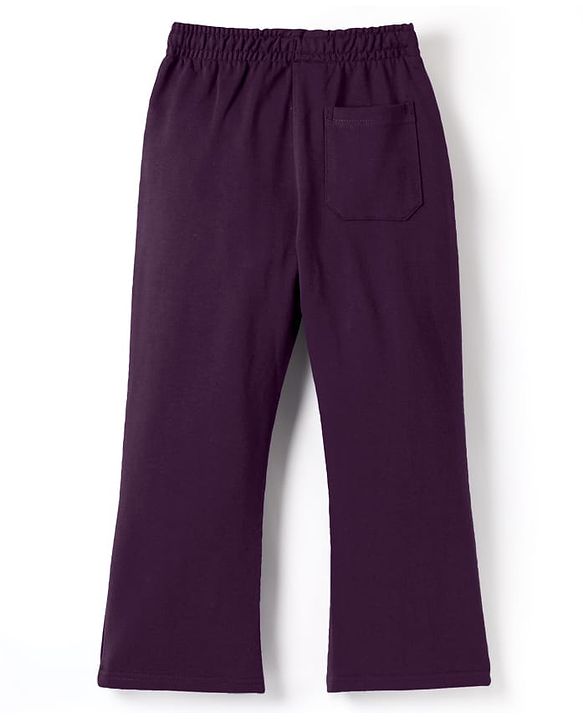 Pine Kids Knit Full Length Lounge Pant With Text Print - Purple