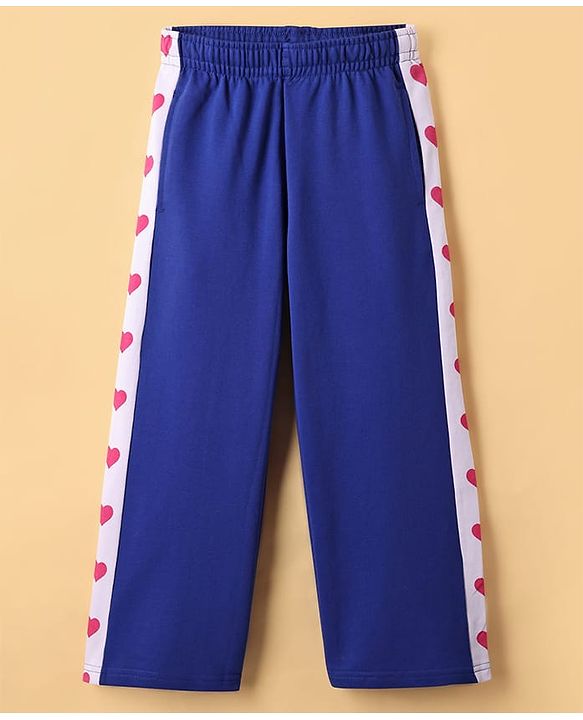 Pine Kids Knit Full Length Lounge Pant With Heart Print - Navy Blue