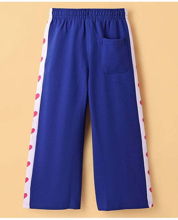 Pine Kids Knit Full Length Lounge Pant With Heart Print - Navy Blue