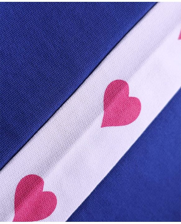 Pine Kids Knit Full Length Lounge Pant With Heart Print - Navy Blue