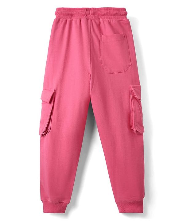 Pine Kids Knit Full Length Lounge Pant With Butterfly Print - Dark Pink