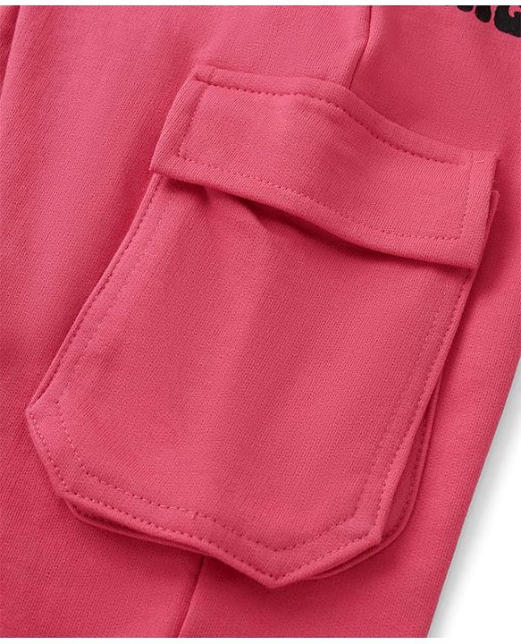 Pine Kids Knit Full Length Lounge Pant With Butterfly Print - Dark Pink
