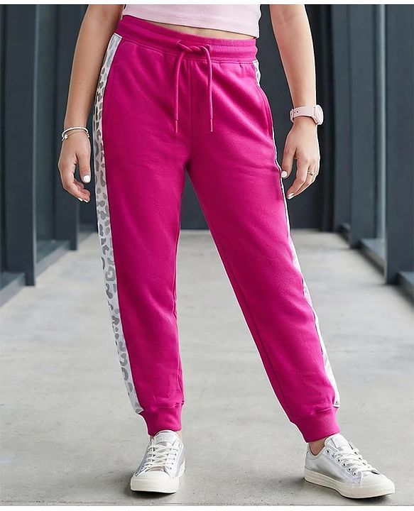Pine Kids Knit Full Length Lounge Pant With Tape Design - Red