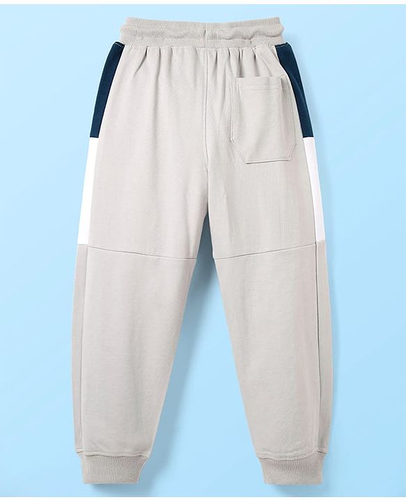 Pine Kids Knit Full Length Solid Lounge Pant with Tape Detailing - Grey
