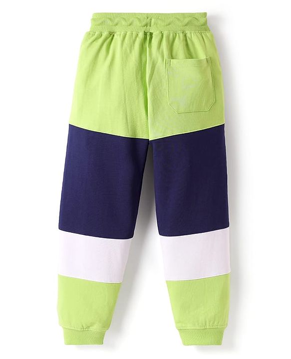 Pine Kids Knit Full Length Lounge Pant With Player Print & Cut & Sew Design - Lime Green