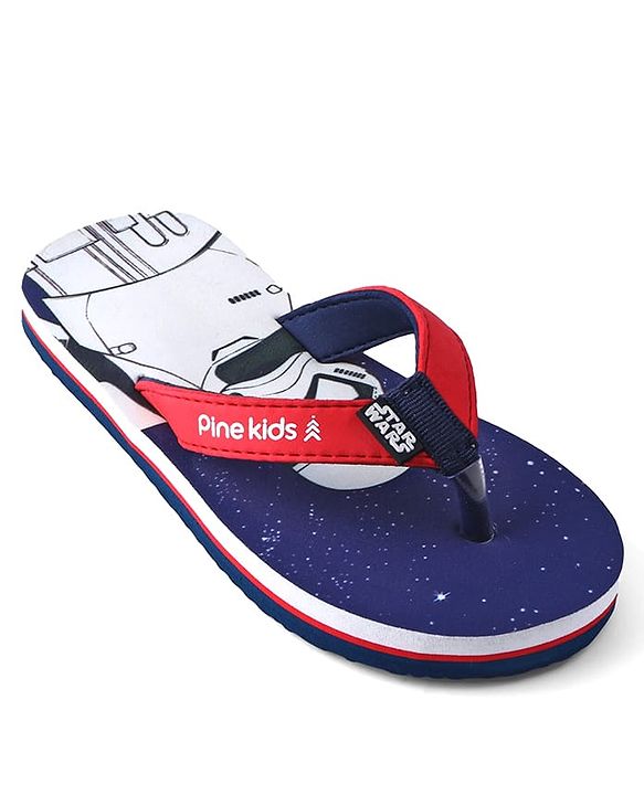 Pine Kids Lucas Slip On Flip Flops with Star Wars Print - Navy Blue
