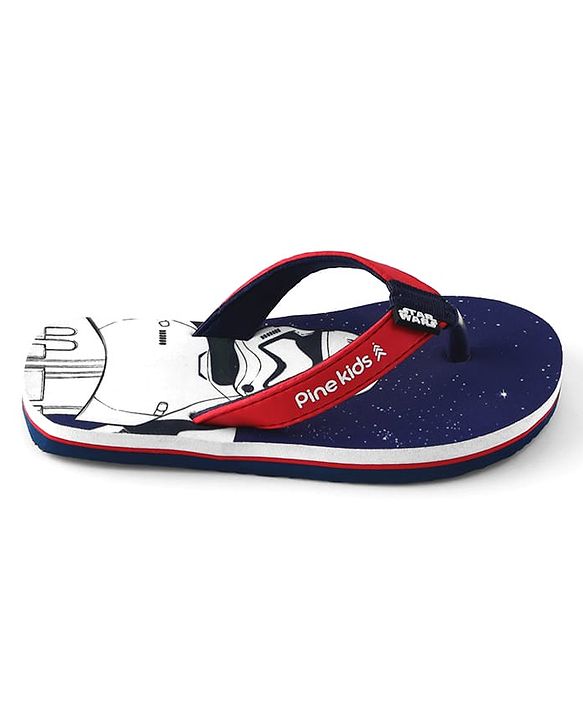 Pine Kids Lucas Slip On Flip Flops with Star Wars Print - Navy Blue