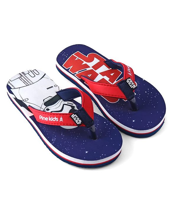 Pine Kids Lucas Slip On Flip Flops with Star Wars Print - Navy Blue