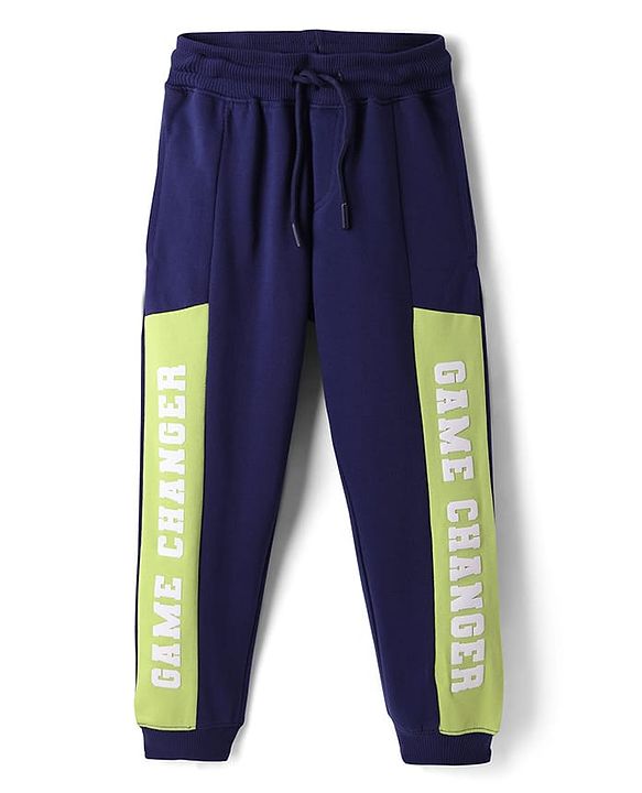 Pine Kids Knit Full Length Lounge Pant With Game Changer Print - Navy Blue