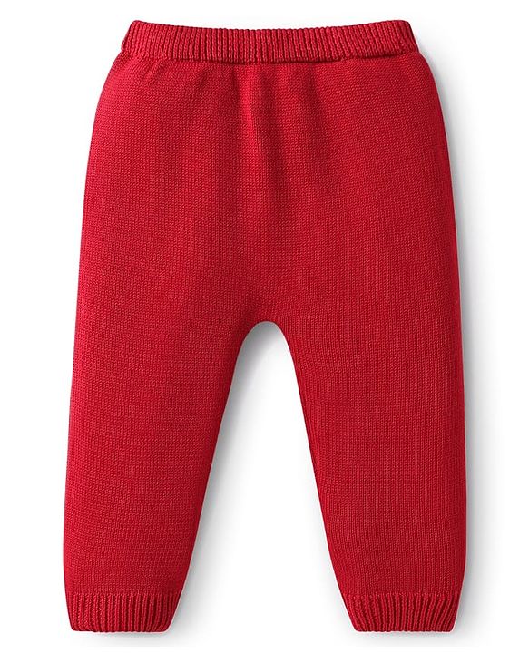 Babyhug Organic Cotton Knit Raglan Sleeves Sweater Set with Cap Reindeer Patch & Stripes - Grey & Red