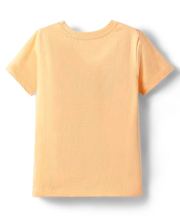 Pine Kids Cotton Kit Half Sleeves T-Shirt with Floral Print - Orange