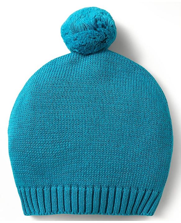 Babyhug Organic Cotton Knit Full Raglan Sleeves Sweater Set with Cap & Cat Patch Detailing - Teal Blue