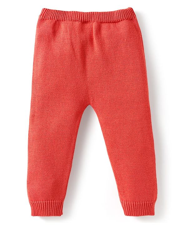 Babyhug Organic Cotton Knitted Full Sleeves Striped Sweater Set with Cap Star Design - Red