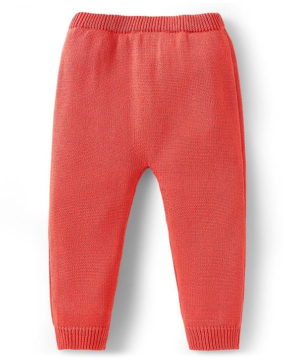 Babyhug Organic Cotton Knitted Full Sleeves Striped Sweater Set with Cap Star Design - Red