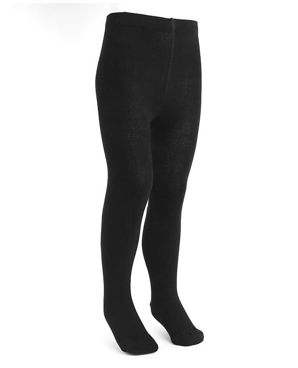 Cute Walk by Babyhug Knit Full Length Antibacterial Solid Colour Tights - Black