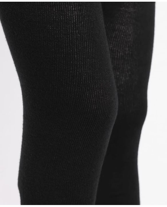 Cute Walk by Babyhug Knit Full Length Antibacterial Solid Colour Tights - Black
