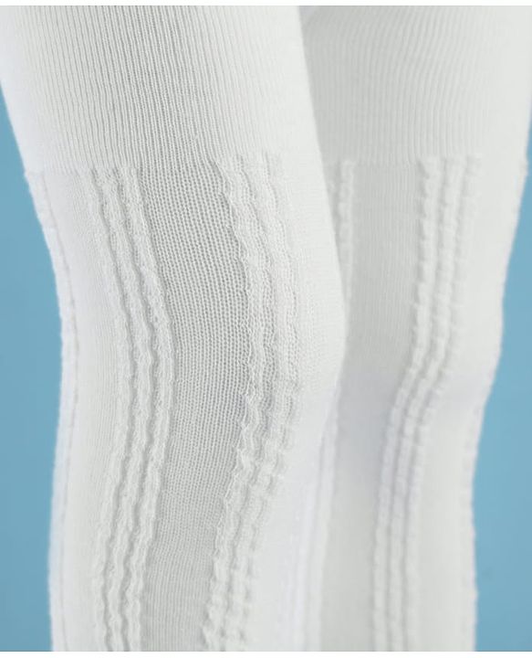 Cute Walk by Babyhug Knit Full Length Antibacterial Solid Colour Tights With Cable Design - White