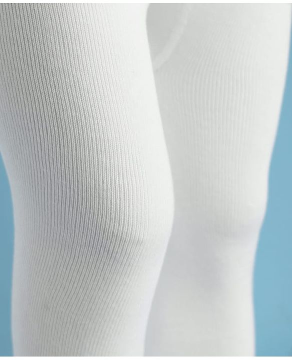 Cute Walk by Babyhug Knit Full Length Antibacterial Solid Colour Tights - White