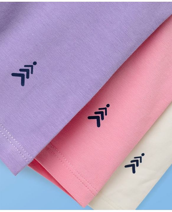 Pine Kids Cotton Lycra Knit Above Knee Length Solid Coloured Cycling Shorts Pack Of 3 ( Colour May Vary )