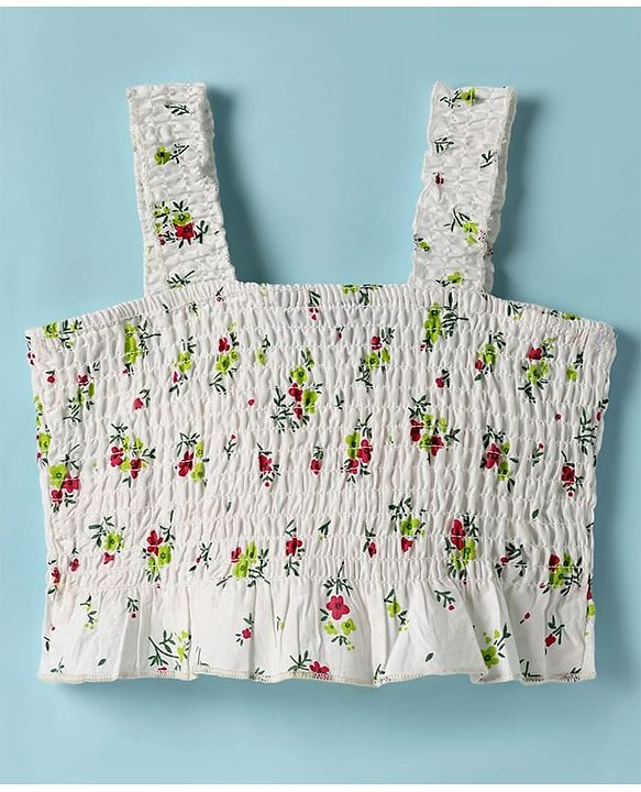 Pine Kids Poplin Woven Solid Color Full Sleeves Shirt & Culottes with Inner Top - White & Pink