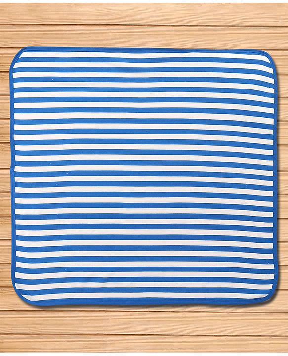 Babyhug Terry Knit Hooded Towel With Shark Patch L 76.2 x B 76.2 cm - Blue