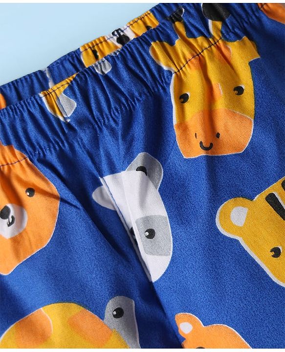 Babyhug Cotton Woven Boxers With Dino & Vehicle Print Pack Of 3 - Navy Blue Royal Blue & White