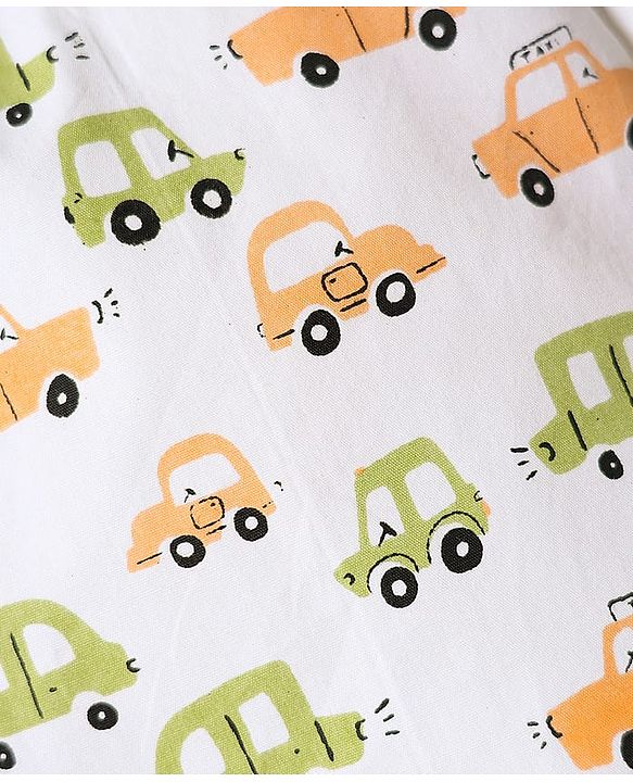 Babyhug Cotton Woven Boxers With Vehicle & Space Theme Print Pack Of 3 - Red Navy Blue & White