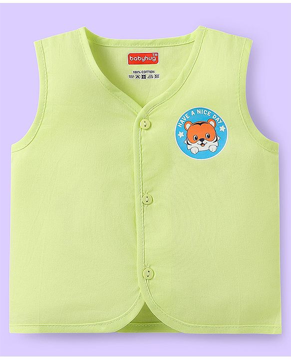 Babyhug 100% Cotton Sleeveless Front Open Jhablas with Floral & Polka Dots Pack of 3 - Pink & Yellow
