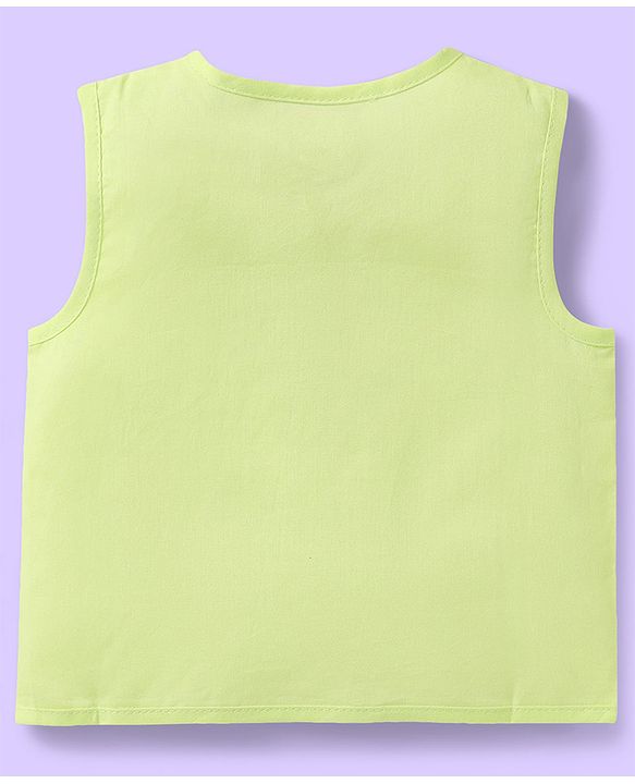 Babyhug 100% Cotton Sleeveless Front Open Jhablas with Floral & Polka Dots Pack of 3 - Pink & Yellow