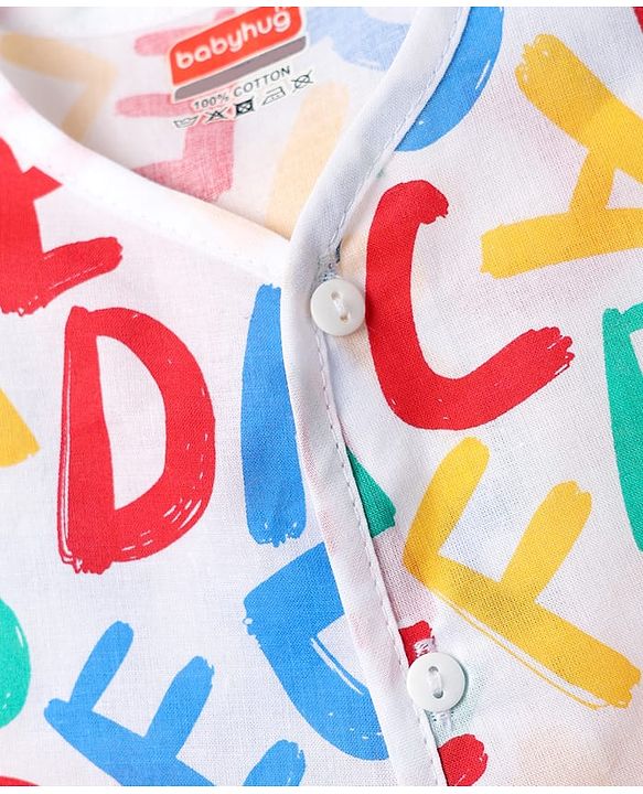 Babyhug 100% Cotton Knit Sleeveless Striped & Printed Jhablas Pack of 3 - White & Yellow