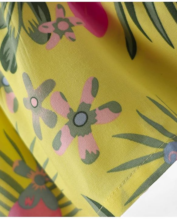Babyhug Rayon Woven Sleeveless Top with Smocking & Floral Print - Yellow