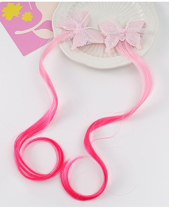 Babyhug Free Size Clips & Sunglasses Combo Set With Butterfly Applique - Pink