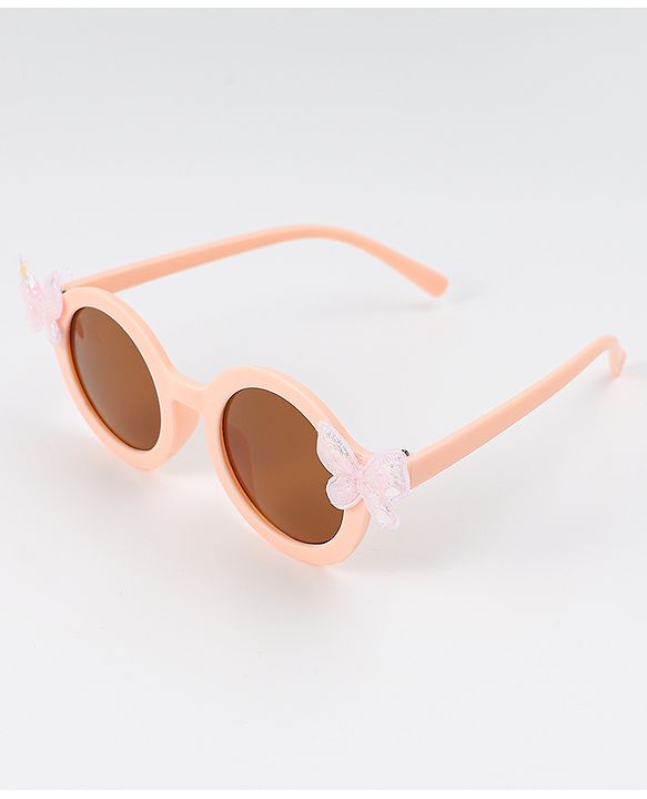 Babyhug Free Size Clips & Sunglasses Combo Set With Butterfly Applique - Pink