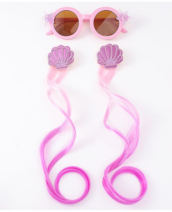 Babyhug Free Size Hair Accessories Combo Set With Sea Lif Applique - Pink