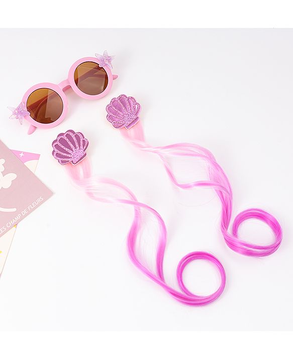 Babyhug Free Size Hair Accessories Combo Set With Sea Lif Applique - Pink