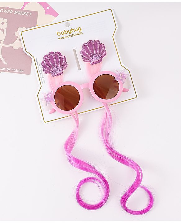 Babyhug Free Size Hair Accessories Combo Set With Sea Lif Applique - Pink
