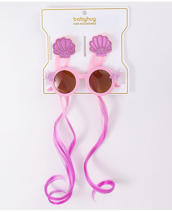 Babyhug Free Size Hair Accessories Combo Set With Sea Lif Applique - Pink