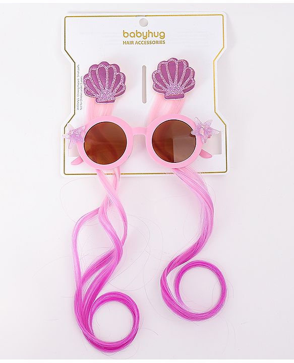 Babyhug Free Size Hair Accessories Combo Set With Sea Lif Applique - Pink