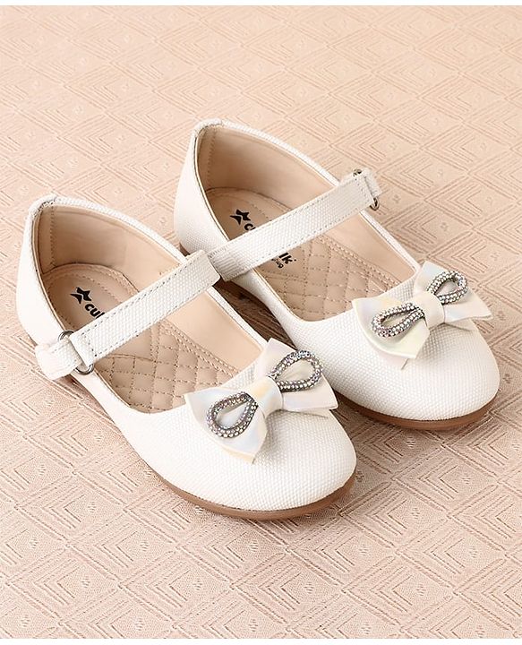 Cute Walk by Babyhug Ballerina with Velcro Closure & Bow Applique - Sliver