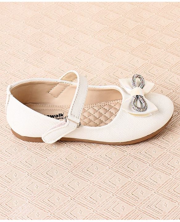 Cute Walk by Babyhug Ballerina with Velcro Closure & Bow Applique - Sliver