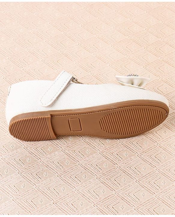 Cute Walk by Babyhug Ballerina with Velcro Closure & Bow Applique - Sliver